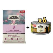 Acana First Feast Kitten 1.8 kg Yavru Kedi Mama + Acana Premium Kuzulu 6x85 gr Kedi Konserve