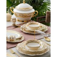 Acar Jasmine 60 Parça 12 Kişilik Gold Porselen Yemek Takımı