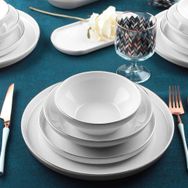 Acar Milenyum Silver 27 Parça 6 Kişilik Seramik İstanbul Yemek Takımı
