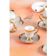 Acar Nova Gold Beyaz Porselen 6'lı Kahve Fincan Seti