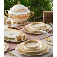 Acar Rosalind 60 Parça 12 Kişilik Gold Porselen Yemek Takımı