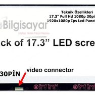 Acer Aspire 7 A717-71G A717-72G 17.3 İnç Uyumlu Notebook Lcd Ekran