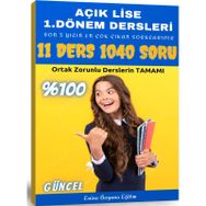 Açık Lise 1. Dönem Tüm Dersler Çıkmış Sorular 1040 Soru