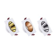 ACK AH03-07010 Gold Reflektörlü Beyaz Kare Spot Kasası