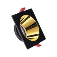 ACK AH03-07011 Gold Reflektörlü Siyah Kare Spot Kasası