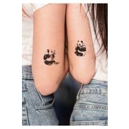 Acousticworld Arkadaşım Panda Sırt Göğüs Kol Bacak Vucut için Şık Geçici Dövme