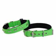 Actirex Green Medium 45 cm Neon Yumuşak Doku Kemik Desenli Köpek Boyun Tasma