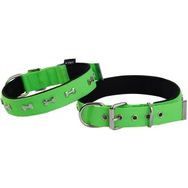 Actirex Green Small 52 cm Neon Yumuşak Doku Kemik Desenli Köpek Boyun Tasma