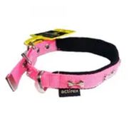 Actirex Pink Small 2 cm x 40 cm Neon Yumuşak Doku Kemik Desenli Köpek Boyun Tasma