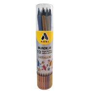 Adel Blackline Metal Tüpte Metalik 12 Renk Boya Kalemi