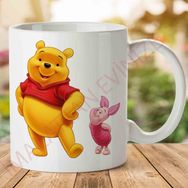 Adell A2588 Sevimli Ayı Winnie Çizgi Film Baskılı Seramik Kupa Bardak