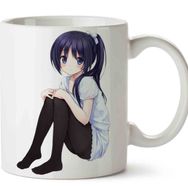 Adell Oturan Anime Kız Karakter Baskılı Kupa Bardak