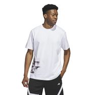 Adidas IY3726 Beyaz TRAE FNDN TEE Basketbol Erkek T-shirt