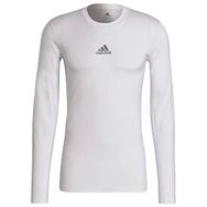 Adidas Techfit Kompresyon Beyaz Uzun Kollu Erkek T-Shirt