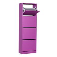 Adore Mobilya Flat Duo 4 Katlı Mor Ayakkabılık Dolabı