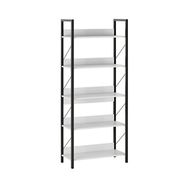 Adore Mobilya Profile Diamond Beyaz Siyah 73x172x35 cm 5 Raflı Kitaplık
