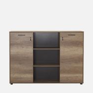 Adore Newyork Kahve 76x75x34 cm 2 Raflı Kilitli Kapaklı Kitaplık