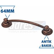 Adresline 4'lü 64 mm Antik Bakır U Pabucu Kulp