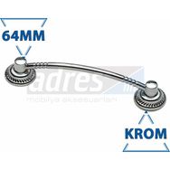 Adresline 4'lü 64 mm Krom U Pabucu Kulp