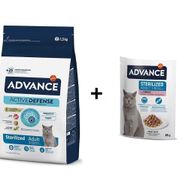 Advance Hindili Kısırlaştırılmış 1.5 kg Kedi Mama + Advance Hindili Kısır 12x85 gr Kedi Yaş Mama