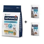 Advance Somonlu Kısırlarştırılmış 3 kg Kedi Mama + Advance Morina Balıklı Kısır Kedi 2x85 gr Yaş Mama