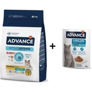 Advance Somonlu Kısırlaştırılmış 1.5 kg Kedi Mama + Advance Morina Balıklı Kısır 2x85 gr Kedi Yaş Mama