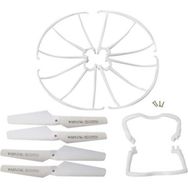 Aeethericly Syma X5 X5C X5C1 İniş Takımı+Bıçak Pervanesi+Pervane Koruyucuları Beyaz Yedek Seti