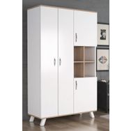 Aeka AE-1065 Atlas 4 Kapaklı Beyaz Gardırop AE-1065