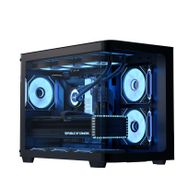 AeroCool P300C Orta Kule Çift Odacıklı PC Kasası 3 Önceden Kurulmuş Fanlar Yüksek Hava Akımı Panoramik Temperli Cam RGB Aydınlatma 360mm Radyatör Desteği Özelleştirilebilir Soğutma Sistemi Kablo