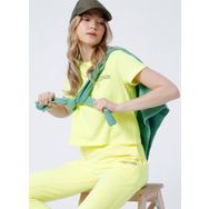 Aeropostale K-Belenus-Y Bisiklet Yaka Kısa Kollu Sarı Crop Baskılı Kadın T-Shirt