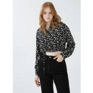Aeropostale KEFNA Yaka Desenli Siyah Kadın Gömlek