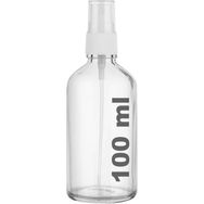Afracam Şeffaf Kapaklı Beyaz Cam Şişe 100 ml Sprey Fısfıs Dezenfektan Kolonya