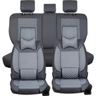 AG Store bmw 5 Serisi 523 Uyumlu Yarı Deri Oto Koltuk Kılıfı Tam Takım 5li Set (Elite Seri) Füme
