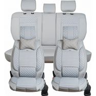 AG Store bmw 5 Serisi 523 Uyumlu Yarı Deri Oto Koltuk Kılıfı Tam Takım 5li Set (Elite Seri) Gri
