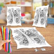 Ağaçta Sevimli Panda Boyama Puzzle Tablo