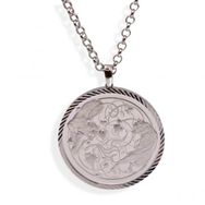 AgaKulche 1 Ons Silver 14 Ayar Kalemli Çerçeve Altın Kolye
