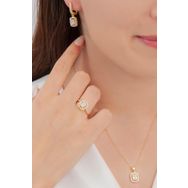 AgaKulche Baget Gold S32-GB 925 Taşlı Gümüş Takı Seti