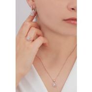 AgaKulche Baget Rose S32-RB 925 Taşlı Gümüş Takı Seti