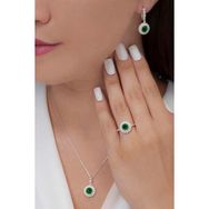 AgaKulche S64KY 925 12.2 gr Tek Taş Gümüş Takı Seti