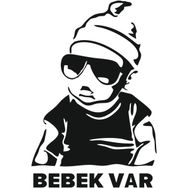 Agdeniz Siyah 15 cm Arabada Bebek Var Oto Arka Cam Stıcker