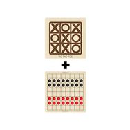 Ahtek ETİCSET214 Ahşap Dama ve Tic-Tac-Toe Akıl Zeka Strateji ve Beceri Oyunları Seti