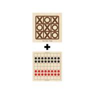 Ahtek ETİCSET214 Ahşap Dama ve Tic-Tac-Toe Akıl Zeka Strateji ve Beceri Oyunları Seti