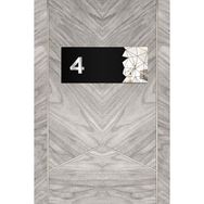 Ahwall Dekoratif Aynalı Pleksi No 4 Gümüş Siyah Kapı Numarası