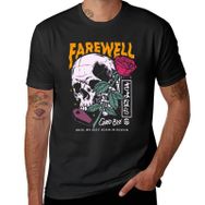 AILLOSA 7 Siyah Skull Graphic Tee Unisex T-Shirt