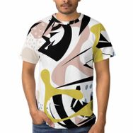 AILLOSA A-105 3D Baskılı Desenli Kısa Kollu Erkek T-shirt