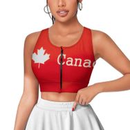 AILLOSA Activewear 3D Baskılı Desen FLAG-07 Askılı Kadın Atlet