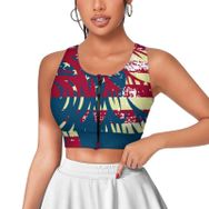 AILLOSA Activewear 3D Baskılı Desen FLAG-09 Askılı Kadın Atlet