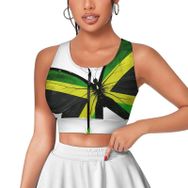 AILLOSA Activewear 3D Baskılı Desen FLAG-103 Askılı Kadın Atlet