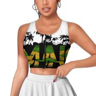 AILLOSA Activewear 3D Baskılı Desen FLAG-104 Askılı Kadın Atlet