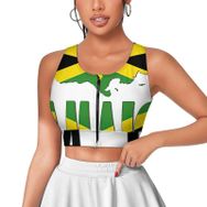 AILLOSA Activewear 3D Baskılı Desen FLAG-105 Askılı Kadın Atlet